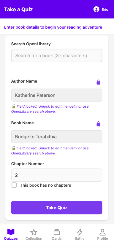 DragonReaders book selection screen