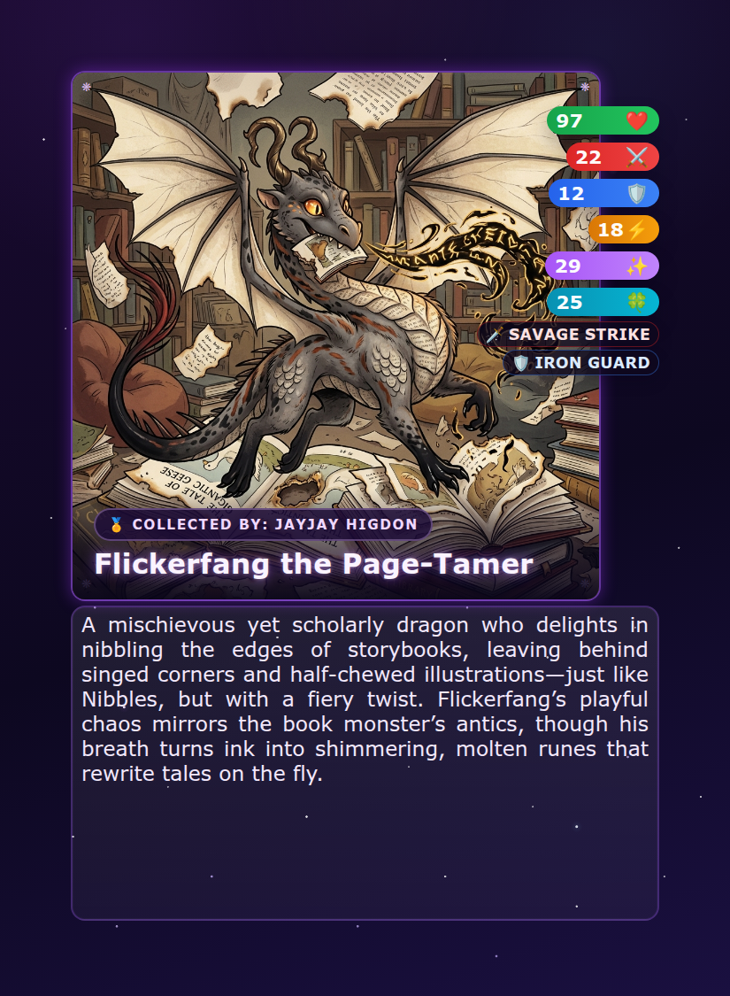 Example Dragon card 3 front